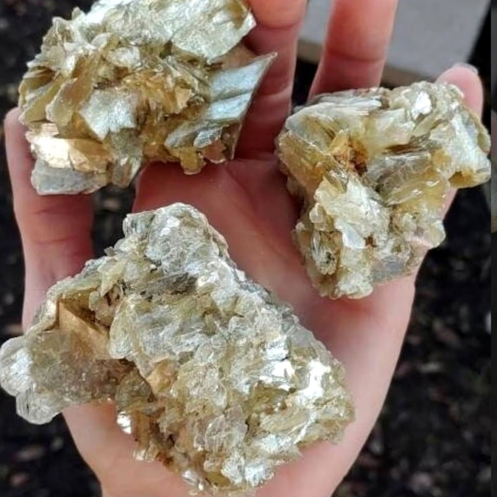 Golden Star Mica (Muscovite) Cluster From Brazilian